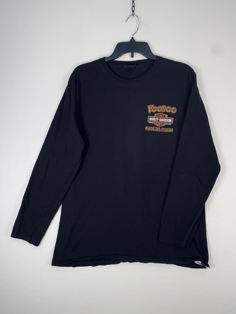 Harley-Davidson Shirt Mens Medium Black Voodoo New Orleans Graphic Long Sleeve